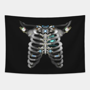 Machine Skeleton (Blue Variant) Tapestry