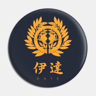 Date Clan kamon with text Pin