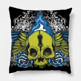 wing skull Pillow