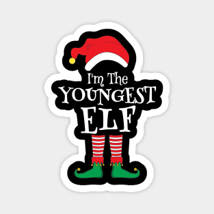 I'm The Youngest Elf Matching Family Christmas Pajama Shirt Magnet