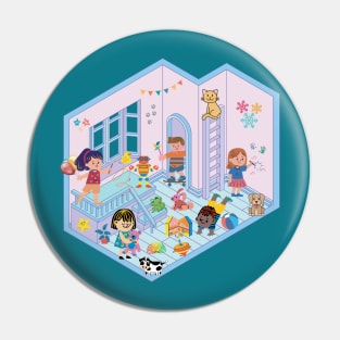 Dollhouse Playground and Happy Kids Pin