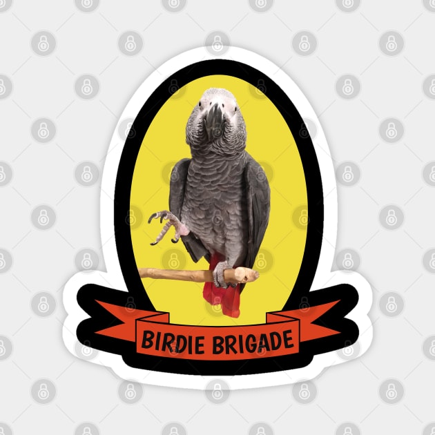 Birdie Brigade Congo African Grey Parrot Magnet by Einstein Parrot