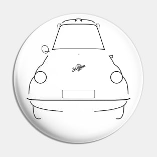 Scootacar classic British three wheeler microcar black outline graphic Pin