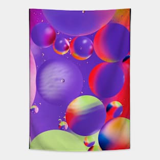 Colorful close up of oil drops in water Tapestry