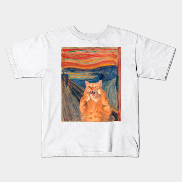 Screaming Cat Painting Scream Cat Kids T Shirt Teepublic