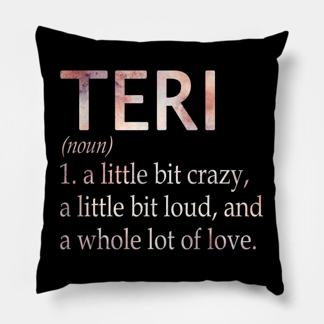 Teri Girl Name Definition Pillow by ThanhNga