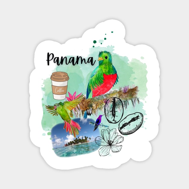 Panama Coffee Birds Beach Magnet by julyperson