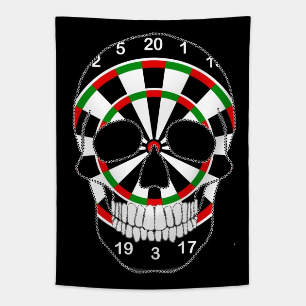 Dartboard Skull Tapestry by Nuletto