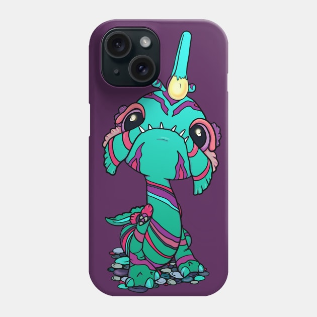 Teal Toothy Baby Sea Monster Phone Case by Bitty Bitey Ones