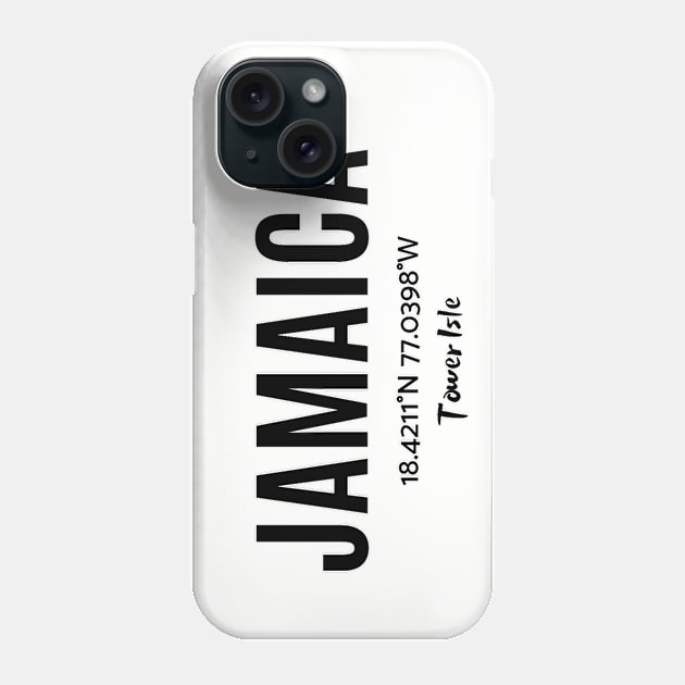 Jamaica Tower Isle w/Coordinates Phone Case by DAPFpod