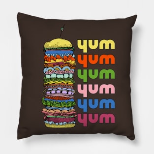 Vintage Sandwich for Lunch Retro Yum Pillow