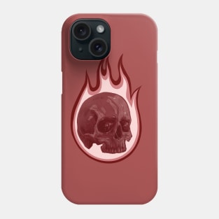 flaming skull Phone Case