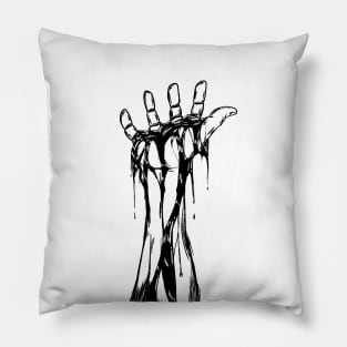 Hand With Dripping Ink Pillow