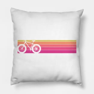 Fat Tire Bike Retro Stripes Pillow