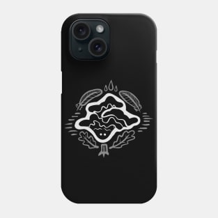 Spooky Cute Black and White Mushroom Spirit "Chicken of the Woods Guardian" Phone Case