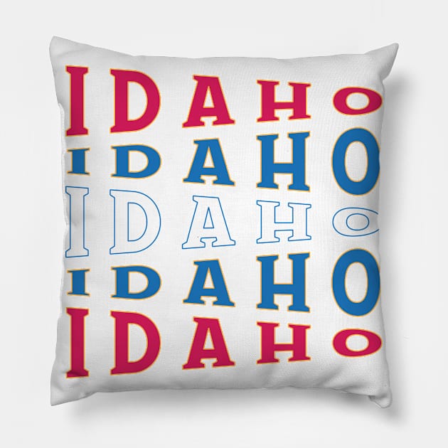 TEXT ART USA IDAHO Pillow by LAVA-ROMA-NOVA