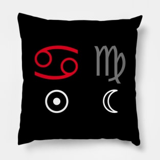 Cancer Sun Virgo Moon Zodiac Sign Pillow