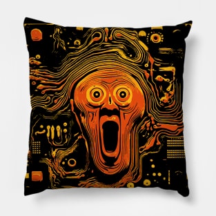 Artificial Munch's The Solid Scream Circuit Board Chip Diagram Pillow