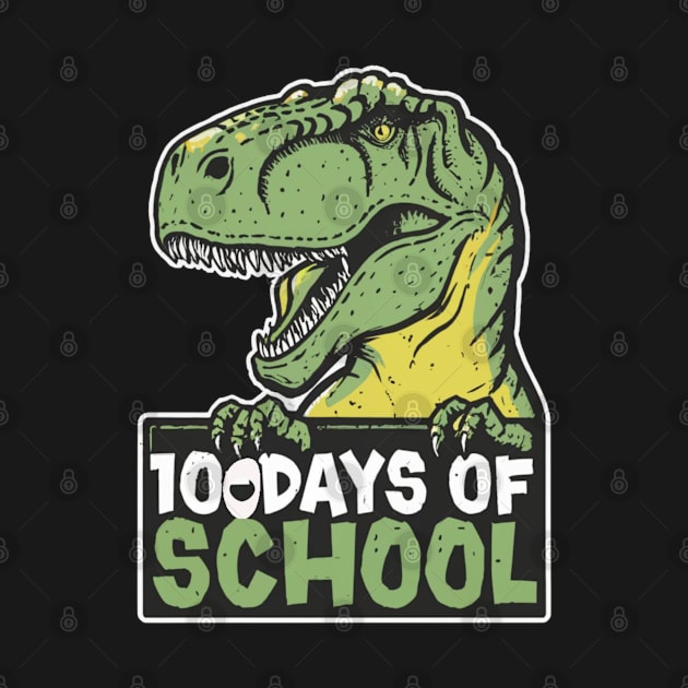 100 Days Of School, 100 Days Smarter T-REX SHIRT by RACACH