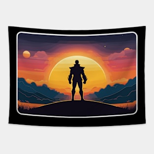 "Battlegrounds of the Heart: A Sunset Celebration of Triumph" Tapestry