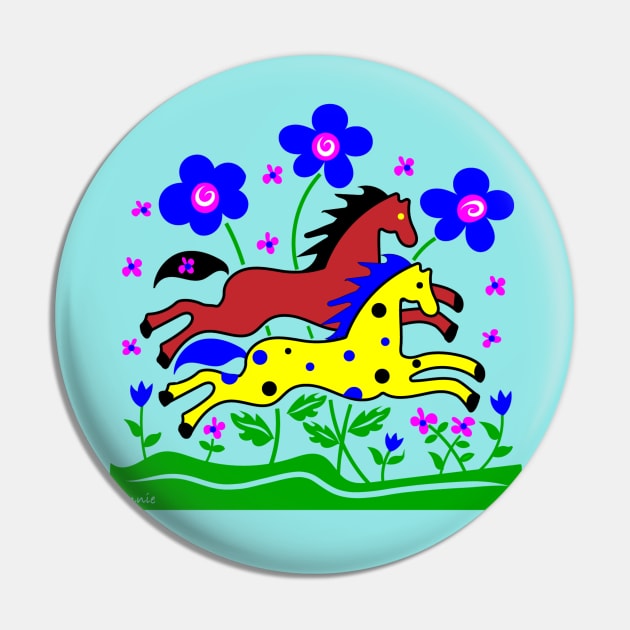 Happy Galloping Horses Pin by Designs by Connie