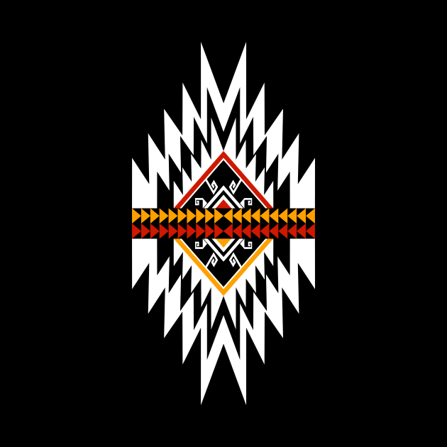 Aztec zigzag pattern on black by PaepaeEthnicDesign