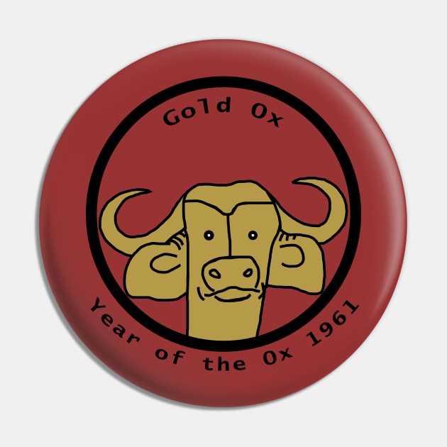 Year of the Gold Ox 1961 Pin by ellenhenryart