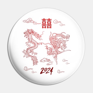 Chinese Wedding 2024 Happiness Lover Groom Bride Men Women Pin