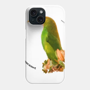 White-throated toucanet tropical bird on top of a tree pin black text Phone Case