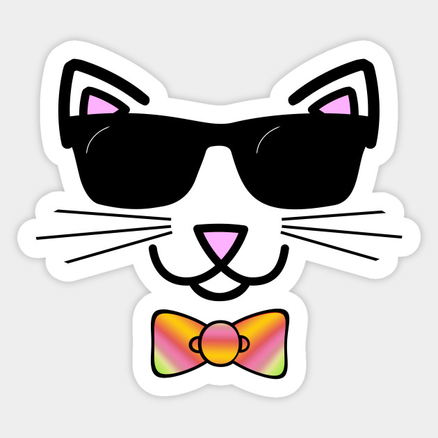 Cool Cat Wearing Sunglasses Cats Sticker Teepublic