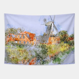 Windmill scene Tapestry