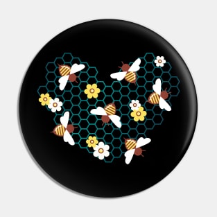 bee heart Pin