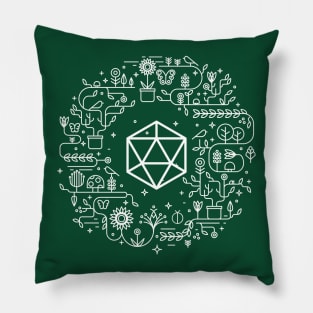 Minimalist Polyhedral D20 Dice of the Druid Tabletop Roleplaying RPG Gaming Addict Pillow