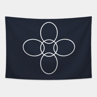 Flower Circle (Blue Velvet) Tapestry