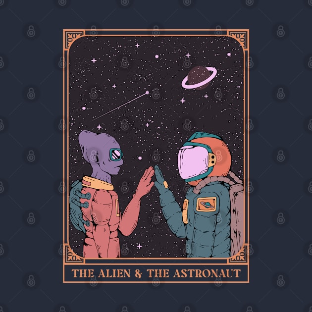 The Alien and The Astronaut - Space Art by Aanmah Shop