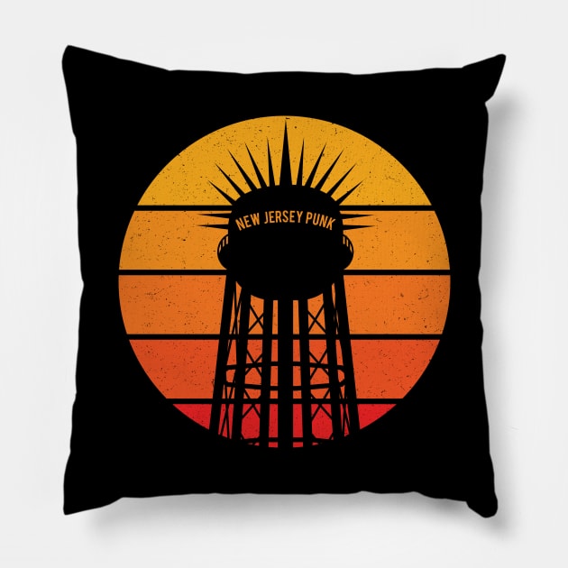 New Jersey Punk Water Tower Pillow by bryankremkau