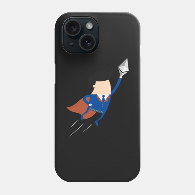 Ethereum man to the moon Phone Case by mangobanana