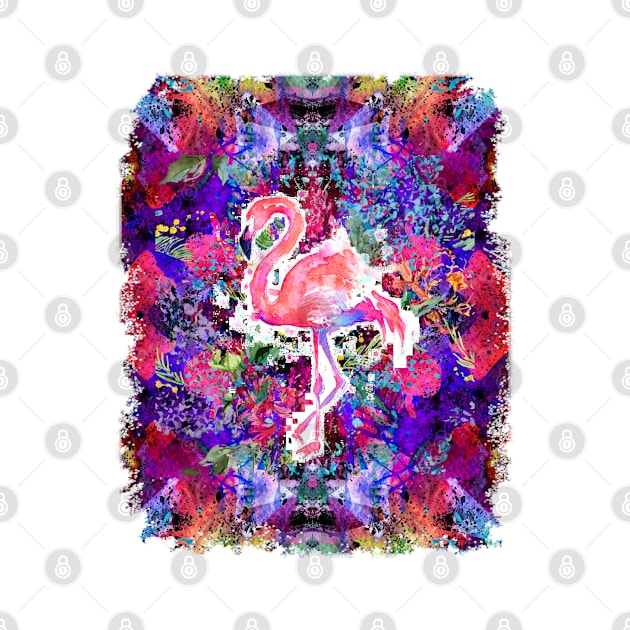 Pink Flamingo Colorful - Flamingo Watercolor by BabyYodaSticker