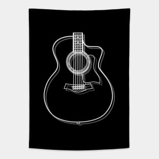 Auditorium Style Acoustic Guitar Body Outline Dark Theme Tapestry