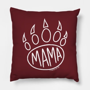 Mama Bear Print, Whtie © GraphicLoveShop Pillow