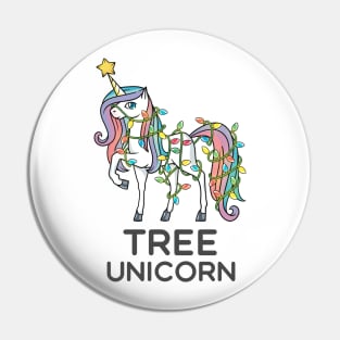 Tree Unicorn Christmas Pin