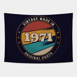 Vintage, Made in 1971 Retro Badge Tapestry