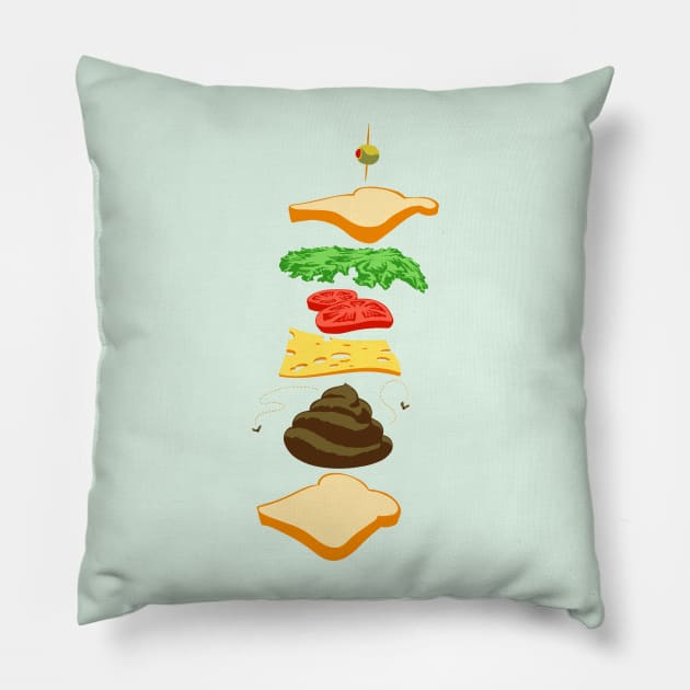 Sh!t Sandwich Pillow by PeterTheHague