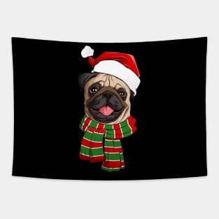 Christmas pug Tapestry