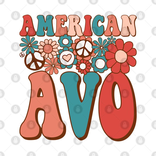 Retro Groovy American Avo Matching Family 4th of July by BramCrye