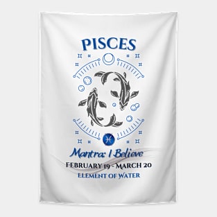 Zodiac Pisces Mantra Tapestry