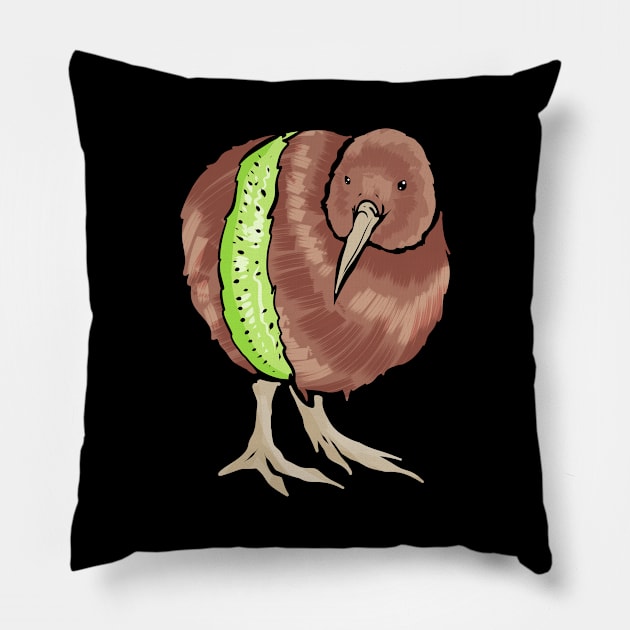 Kiwi Bird New Zealand Kiwi Pillow by ChrisselDesigns