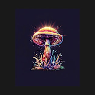 Magic Mushroom in Colorful Magical Light T-Shirt
