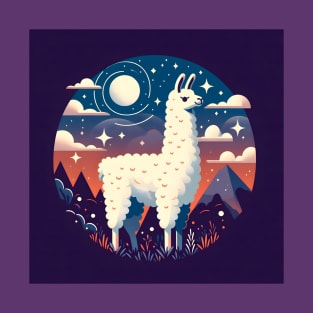 Llama Night Adventure T-Shirt Hoodie Mug Tote Pillow etc. T-Shirt