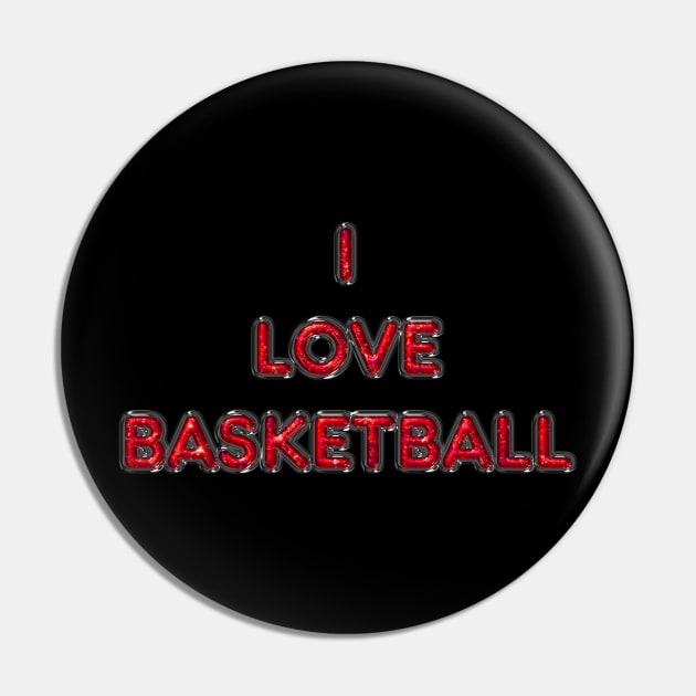 I Love Basketball - Red Pin by The Black Panther